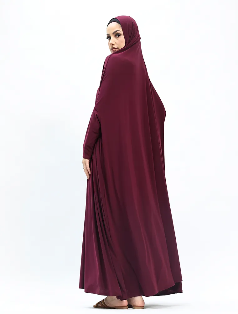 Plum Jersey Jilbab